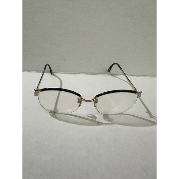 Vintage Tura Mod 433 Gold Oval Half-Rimmed 53 17 Metal glasses Frames Japan - Picture 2 of 12